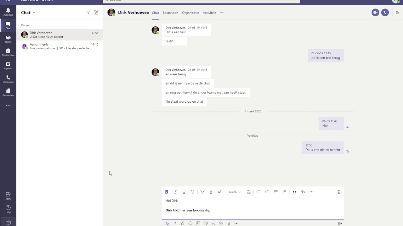 Chat functionaliteit